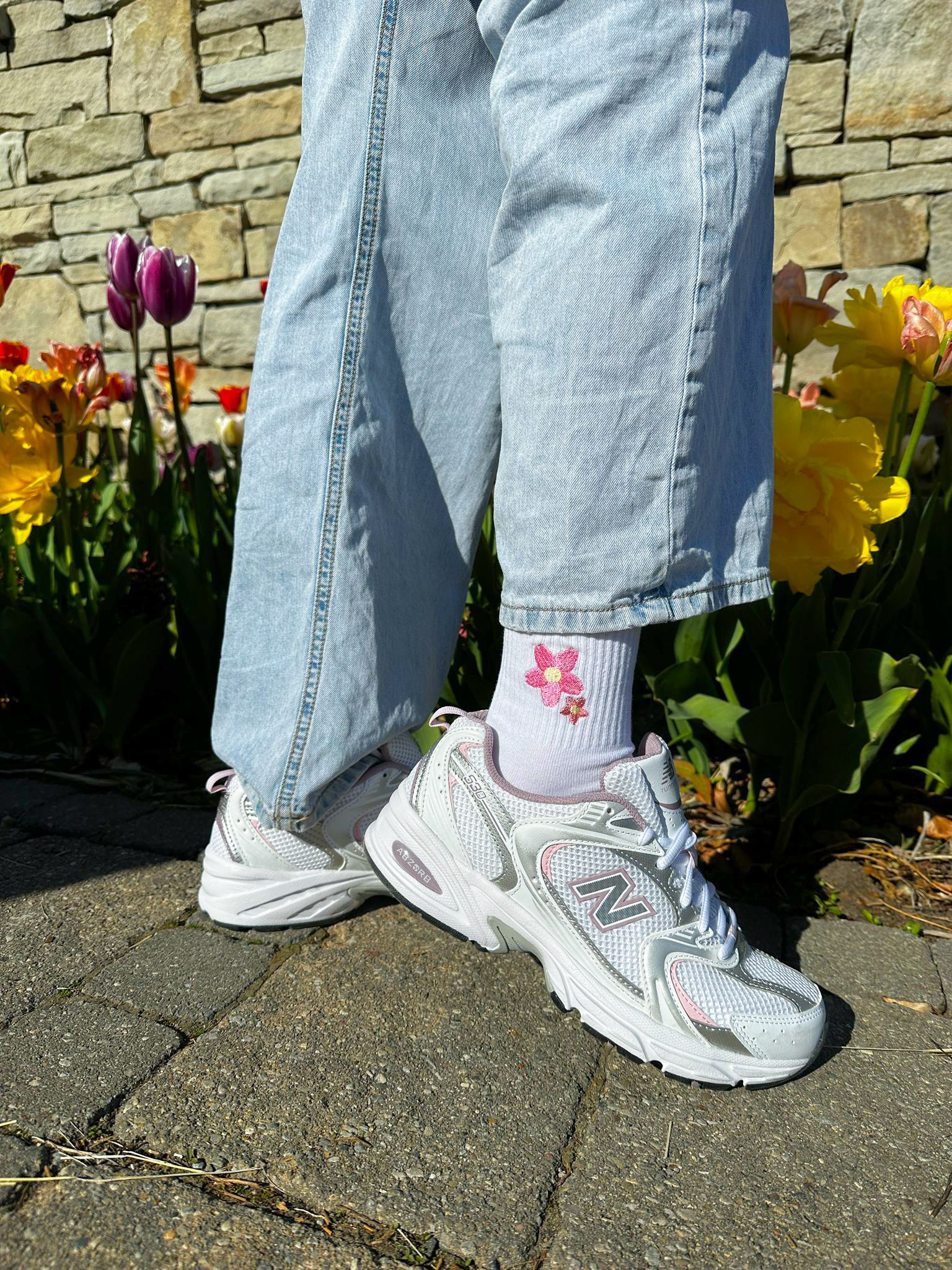 Plant Lover Sakura Cherry Blossom Floral Athletic Socks