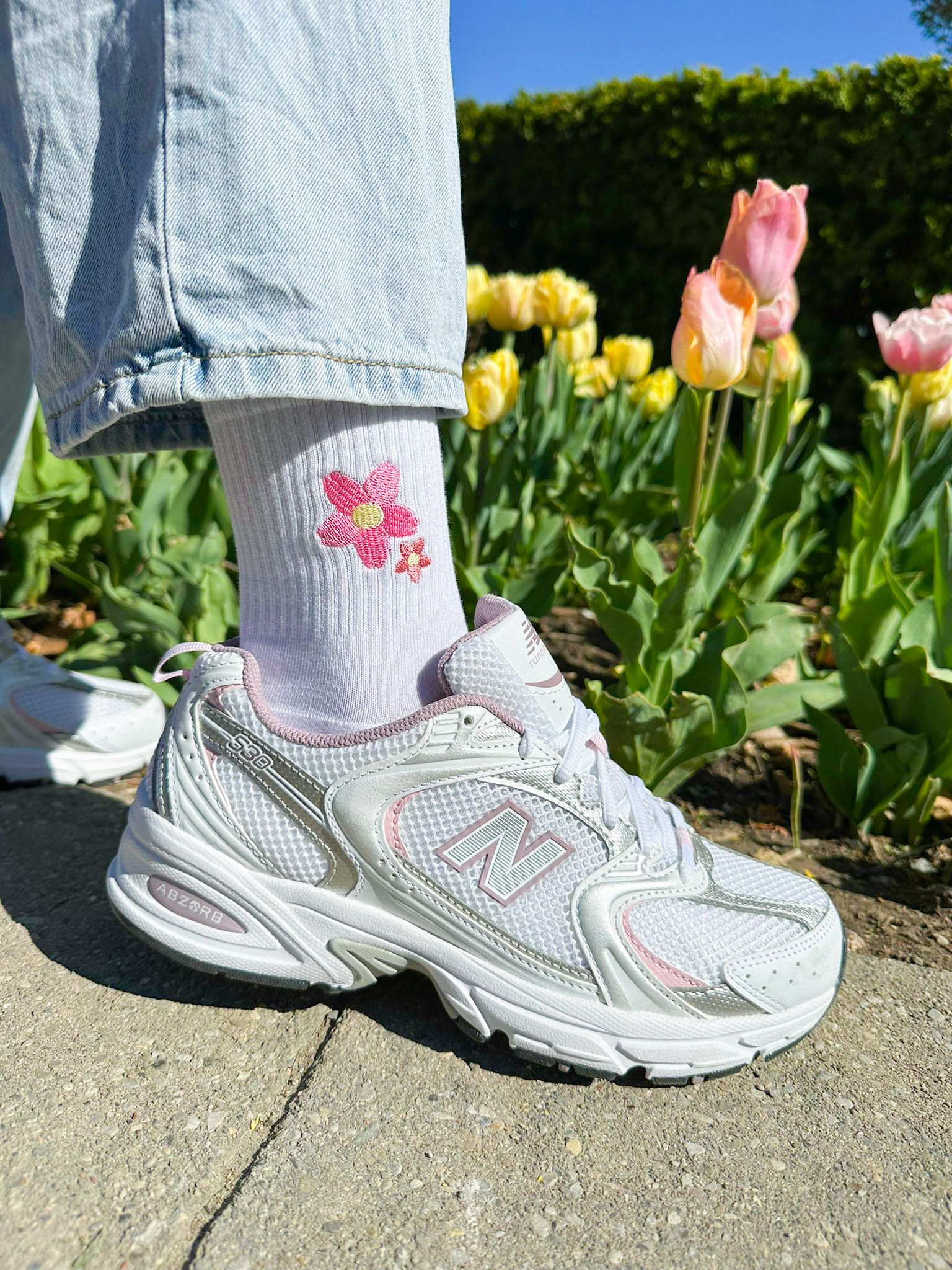 Plant Lover Sakura Cherry Blossom Floral Athletic Socks