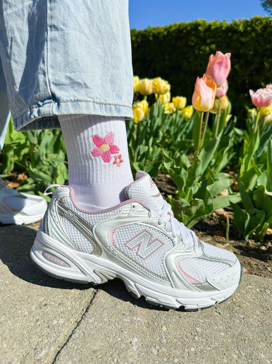 Plant Lover Sakura Cherry Blossom Floral Athletic Socks